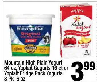 Super King Markets Mountain High Plain Yogurt 64 Oz Yoplait Gogurts Or Yoplait Fridge Pack Yogurts offer
