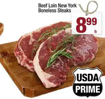 Super King Markets Beef Loin New York Boneless Steaks offer