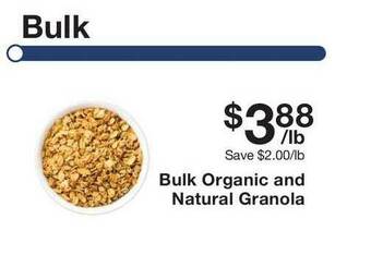 Fairway Store Market Bulk Organic And Natural Granola offer