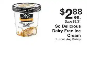 Fairway Store Market So Delicious Dairy Free Ice Cream offer