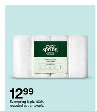 Target Everspring 8-pk. 100% Recycled Paper Towels offer