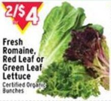 Met Foodmarkets Fresh Romaine, Red Leaf Or Green Leaf Lettuce offer