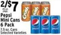 Met Foodmarkets Pepsi Mini Cans 6 Pack offer