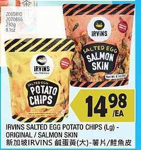 99 Ranch Irvins Salted Egg Potato Chips Lg Original Salmon Skin offer