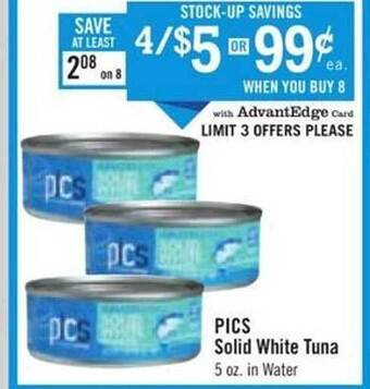 Price Chopper Pics Solid White Tuna offer
