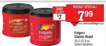 Price Chopper Folgers Classic Roast offer