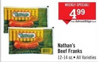 Price Chopper Nathan's Beef Franks offer
