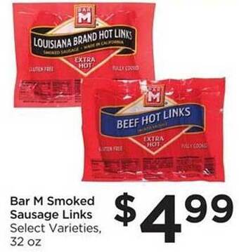 Foods Co Bar M Smoked Sausage Links offer