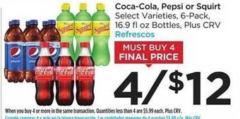 Foods Co Cocacola, Pepsi Or Squirt offer