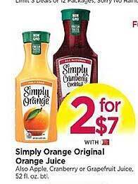 Tops Simply Orange Original Orange Juice offer