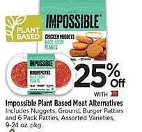 Impossible Plant Based Meat Alternatives