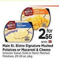 Tops Main St Bistro Signature Mashed Potatoes Or Macaroni & Cheese offer
