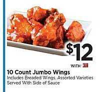 Tops 10 Count Jumbo Wings offer