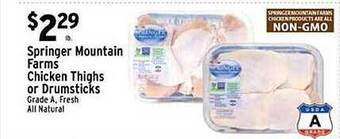Met Foodmarkets Springer Mountain Farms Chicken Thighs Or Drumsticks offer