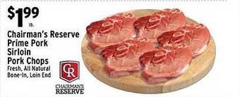 Met Foodmarkets Chairman's Reserve Prime Pork Sirloin Pork Chops offer
