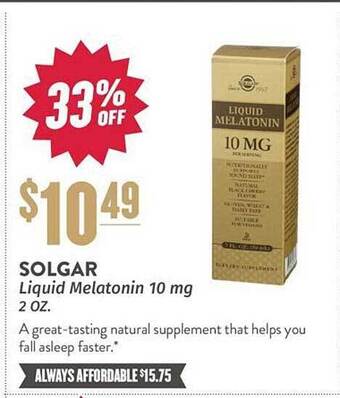 Natural Grocers Solgar Liquid Melatonin offer