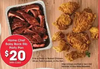 Kroger Home Chef Baby Back Rib Party Pan offer