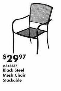 Valu Home Centers Black Steel Mesh Chair Stackable offer
