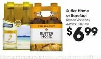 Kroger Sutter Home or Barefoot offer