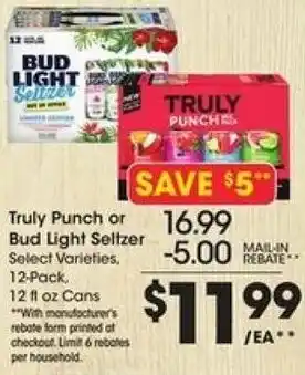 Kroger Truly Punch or Bud Light Seltzer offer