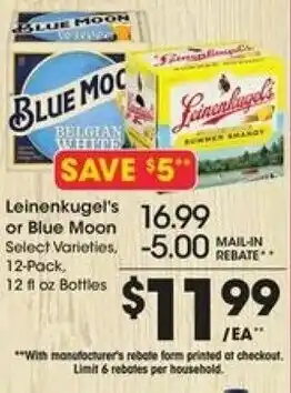 Kroger Leinenkugel's or Blue Moon offer