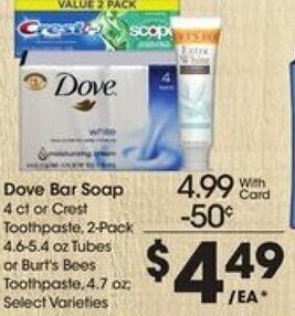 Kroger Dove Bar Soap offer