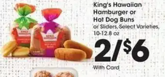 Kroger King's Hawaiian Hamburger or Hot Dogs Buns offer