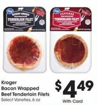 Kroger Kroger Bacon Wrapped Beef Tenderloin Filets offer