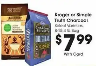 Kroger Kroger or Simple Truth Charcoal offer
