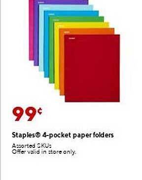 Staples Staples 4-pocket Paper Folders offer