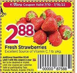Tops Fresh Strawberries offer