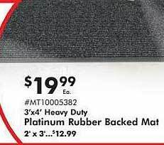 Platinum Rubber Backed Mat