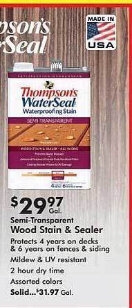 Valu Home Centers Semi-transparent Wood Stain & Sealer offer