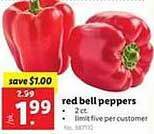 Lidl Red Bell Peppers offer