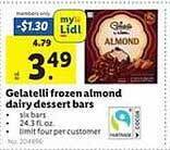 Lidl Gelatelli Frozen Almond Dairy Dessert Bars offer