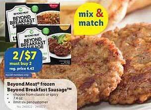 Lidl Beyond Meat Frozen Beyond Breakfast Sausage offer