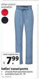 Lidl Ladies' Casual Pants offer