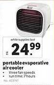 Lidl Portable Evaporative Air Cooler offer