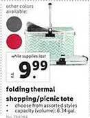 Lidl Folding Thermal Shopping Or Picnic Tote offer