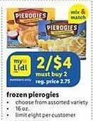 Lidl Frozen Pierogies offer