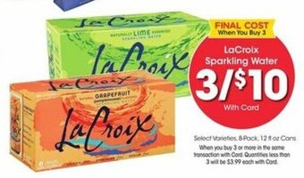 Kroger LaCroix Sparkling Water offer
