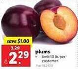 Lidl Plums offer