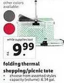 Lidl Folding Thermal Shopping Or Picnic Tote offer