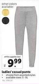 Lidl Ladies'casual Pants offer