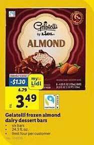 Lidl Gelatelli Frozen Almond Dairy Dessert Bars offer