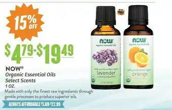 Natural Grocers Now Organic Essential Oils Select Scents offer