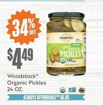 Natural Grocers Woodstock Organic Pickles offer