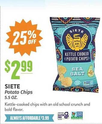 Natural Grocers Siete Potato Chips offer