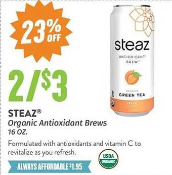 Natural Grocers Steaz Organic Antioxidant Brews offer