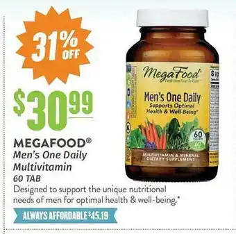 Natural Grocers Megafood Men's One Daily Multivitamin offer